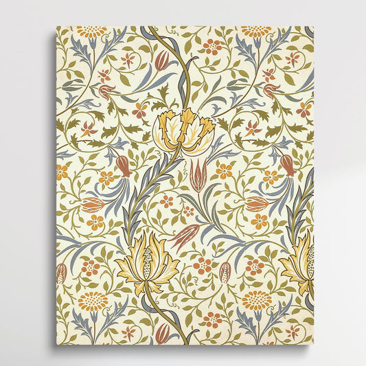 Flower Pattern - Paint by Numbers by William Morris