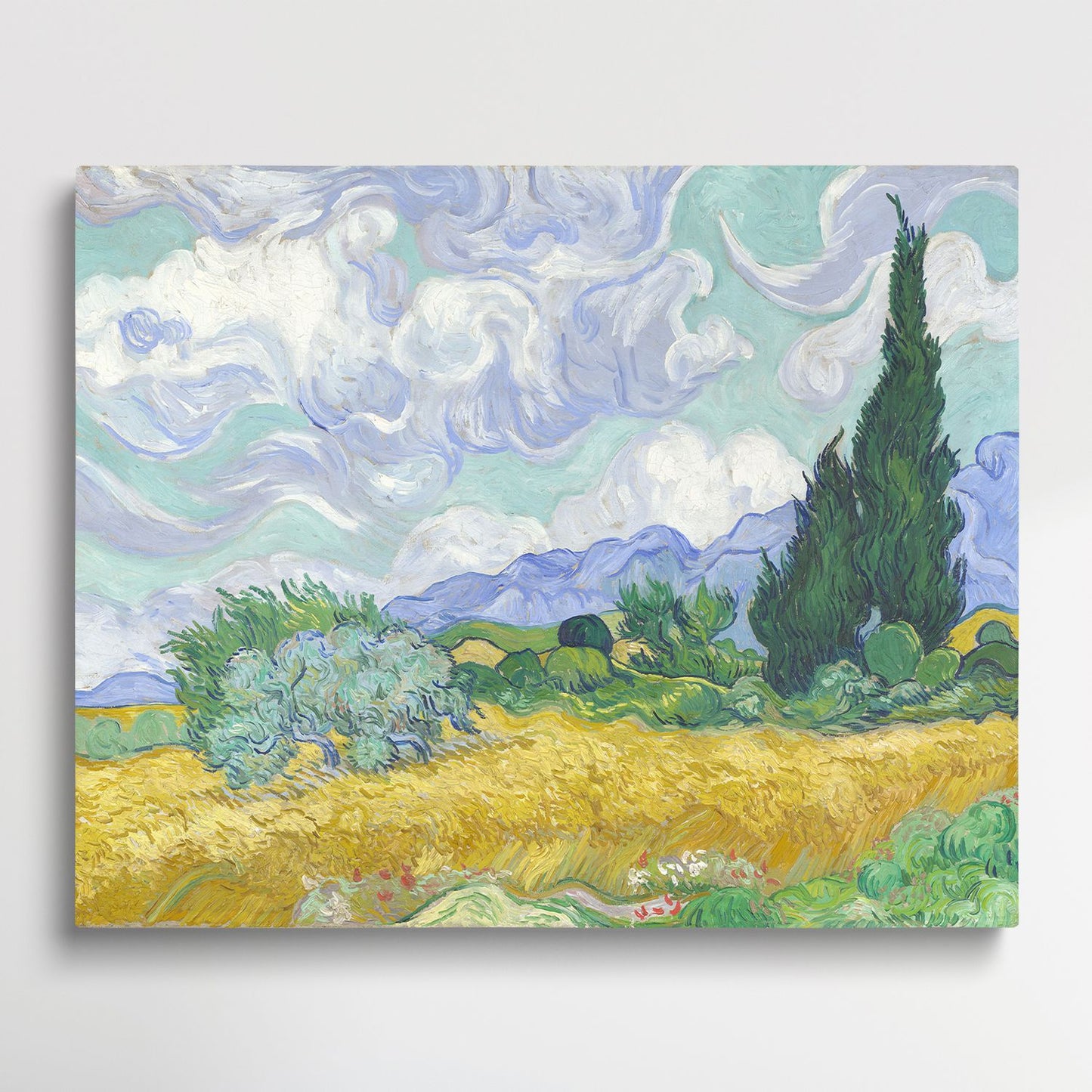 A Wheatfield With Cypresses - Paint by Numbers by Van Gogh