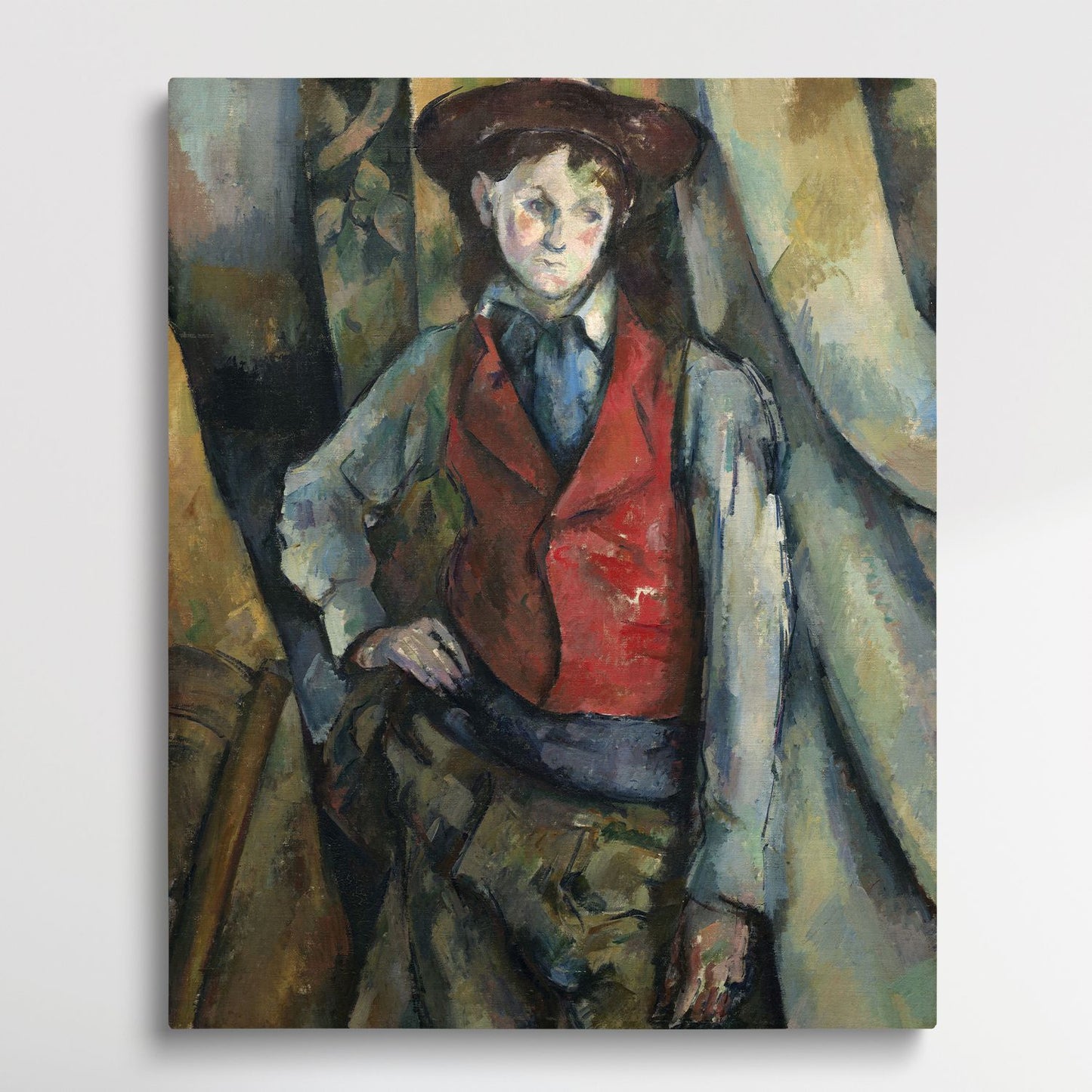 Boy in a Red Waistcoat - Paint by Numbers by Paul Cezanne