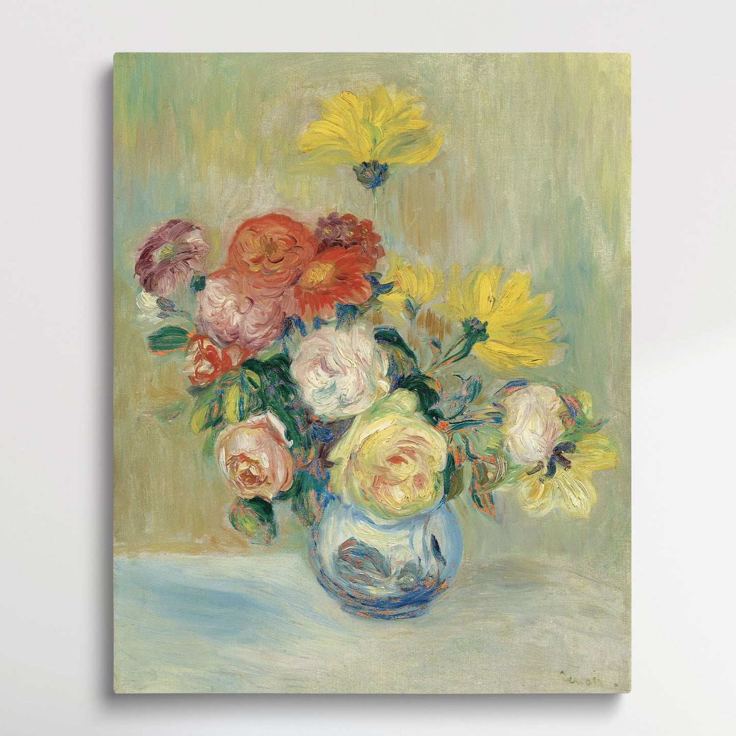 Vase De Roses Et Dahlias - Paint by Numbers by Paul Cezanne